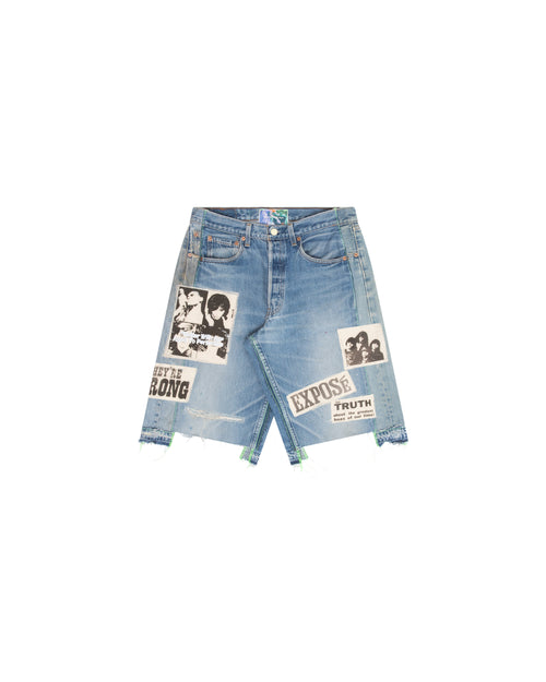 EXPOSÉ TRIPLE-WIDE DENIM SHORT