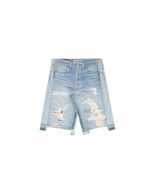 MONROE REPAIR TRIPLE-WIDE DENIM SHORT