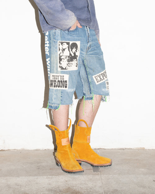 EXPOSÉ TRIPLE-WIDE DENIM SHORT