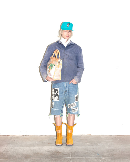 EXPOSÉ TRIPLE-WIDE DENIM SHORT