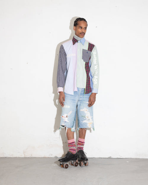 MONROE REPAIR TRIPLE-WIDE DENIM SHORT