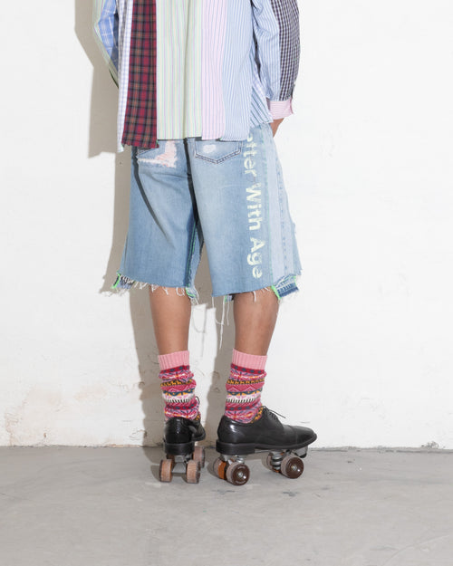 MONROE REPAIR TRIPLE-WIDE DENIM SHORT