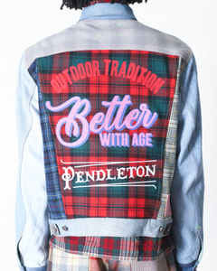 ALBANY MIXED MEDIA DENIM JACKET