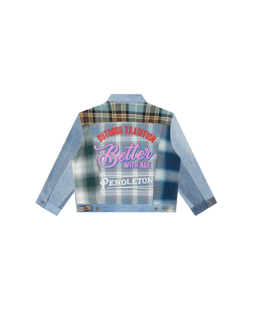 ALBANY MIXED MEDIA DENIM JACKET