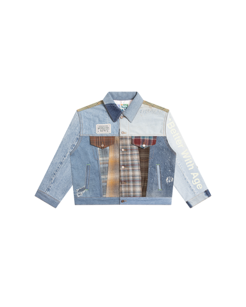 ALBANY MIXED MEDIA DENIM JACKET