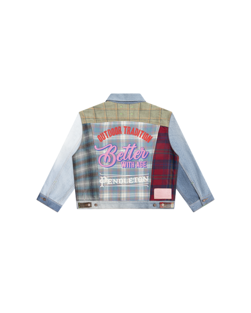 ALBANY MIXED MEDIA DENIM JACKET