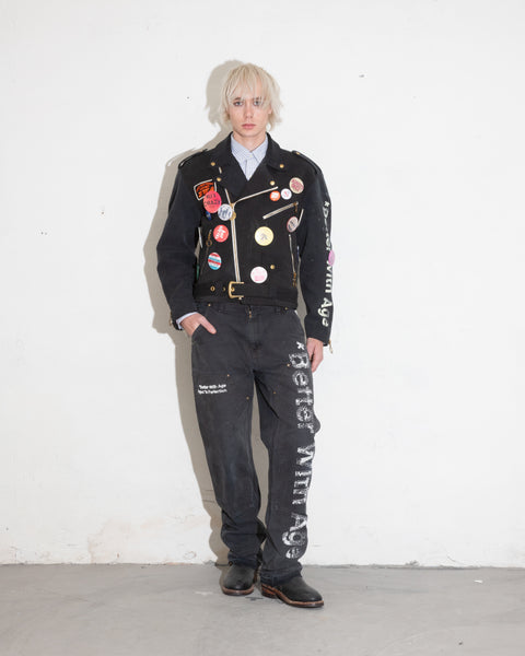 FORGOT HAND-BEADED DOUBLE KNEE TROUSER