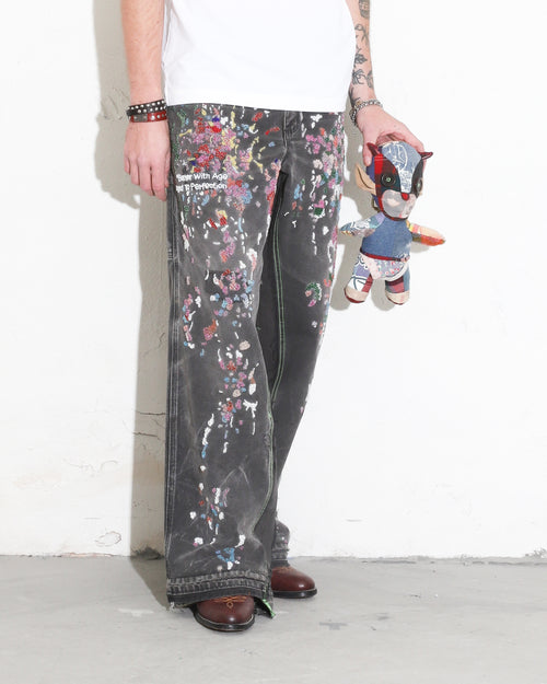 PAINTER'S HAND-BEADED DOUBLE-WIDE TROUSER