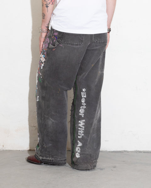 PAINTER'S HAND-BEADED DOUBLE-WIDE TROUSER