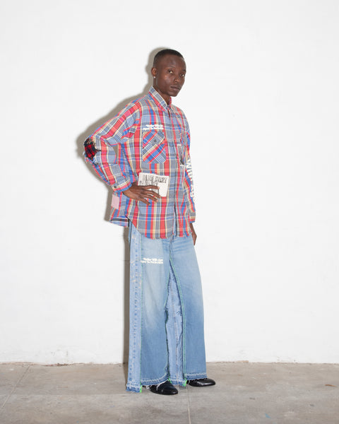 MONROE TRIPLE-WIDE DENIM TROUSER - INDIGO