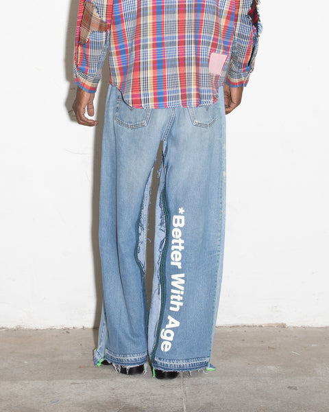 MONROE TRIPLE-WIDE DENIM TROUSER - INDIGO