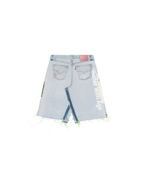 MITZVAH TRIPLE-WIDE LONG DENIM SHORT