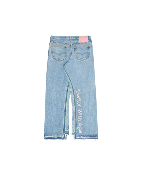 SHAM HAND-BEADED DOUBLE-WIDE DENIM
