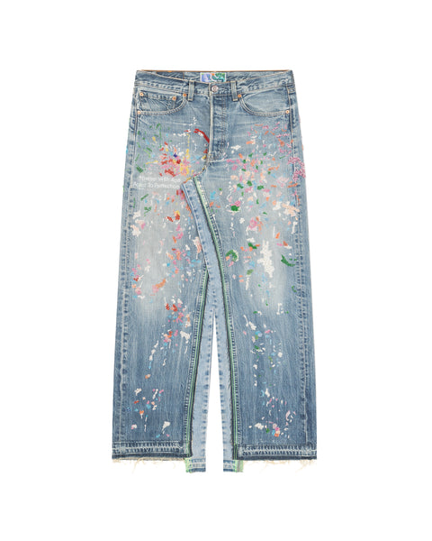 PAINTER'S HAND BEADED DOUBLE-WIDE DENIM