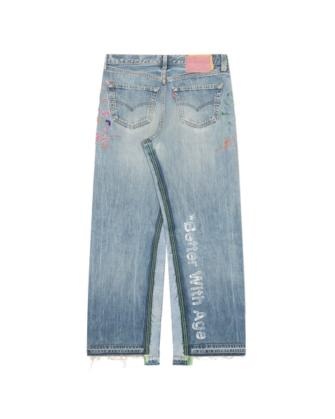 PAINTER'S HAND BEADED DOUBLE-WIDE DENIM