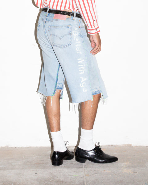 CLEMENTINE DOUBLE-WIDE LONG DENIM SHORT
