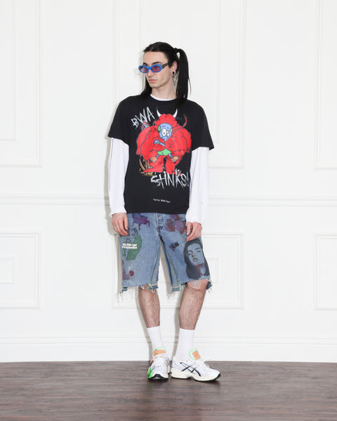 HARRISON TRIPLE-WIDE DENIM SHORT