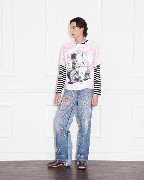 PAINTER'S HAND BEADED DOUBLE-WIDE DENIM